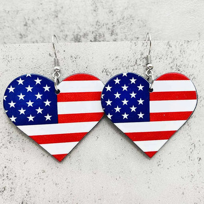Patriotic Sunflower Acrylic Earrings - 4th of July American Flag Jewelry Gifts for Women Independence Day Parties