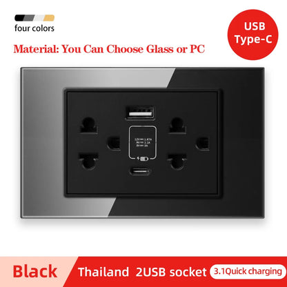 Herepow 118 Series Dual USB Wall Socket - Thailand & American Standard Smart Plug Adapter with Type-C 3.1A Fast Charging