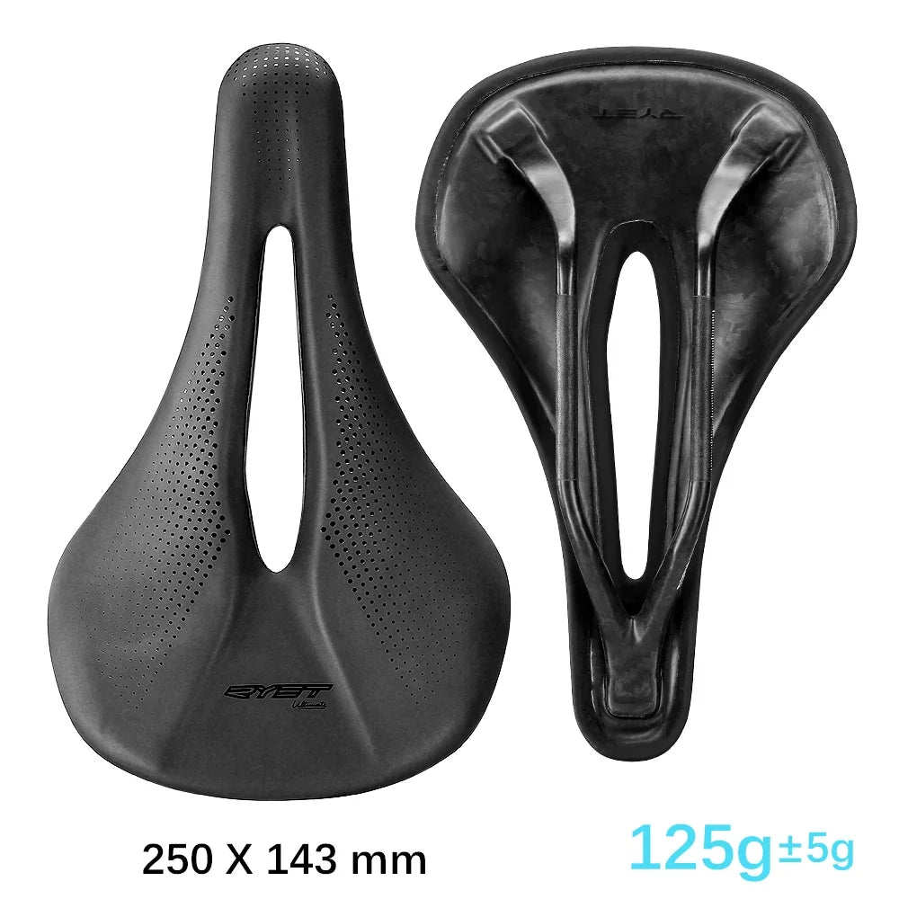RYET 3D Printed Carbon Bike Saddle — 140/143mm Lightweight Road & MTB Cycling Seat with EVA Cushion