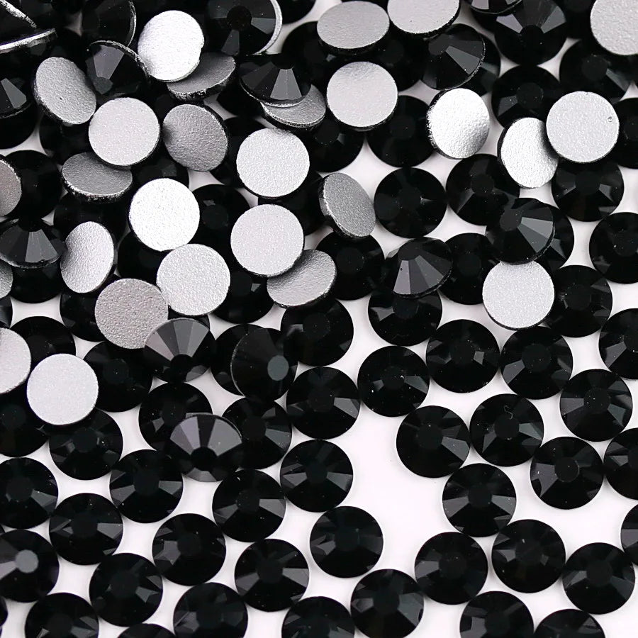 Glass Crystal Flatback Rhinestones SS6–SS30 Set – 7 Sizes Non-Hotfix Round Nail Art Beads for DIY Crafts & Decoration