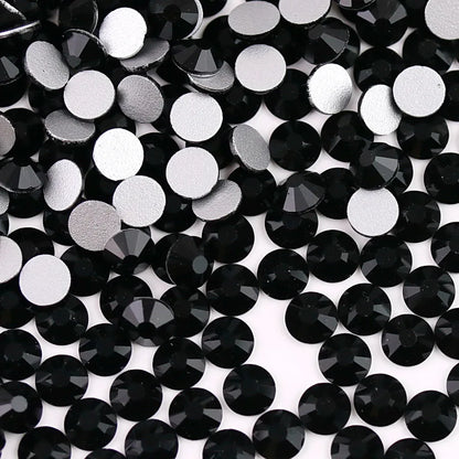 Glass Crystal Flatback Rhinestones SS6–SS30 Set – 7 Sizes Non-Hotfix Round Nail Art Beads for DIY Crafts & Decoration