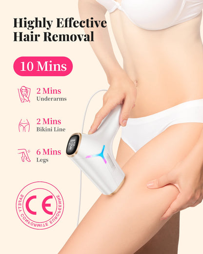 990,000 Flashes IPL Laser Hair Removal Device — Painless Permanent Hair Removal for Body, Bikini & Face