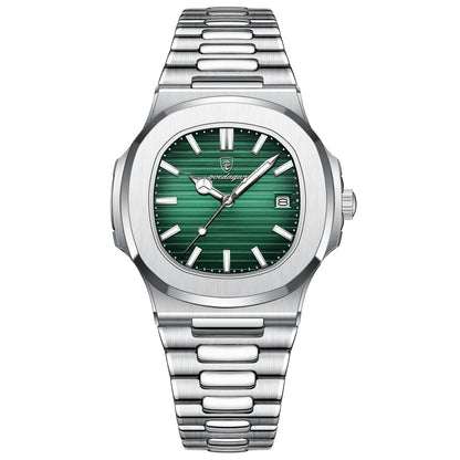 POEDAGAR Luxury Men's Sports Watch — Waterproof Luminous Quartz Wristwatch with Square Dial & Date