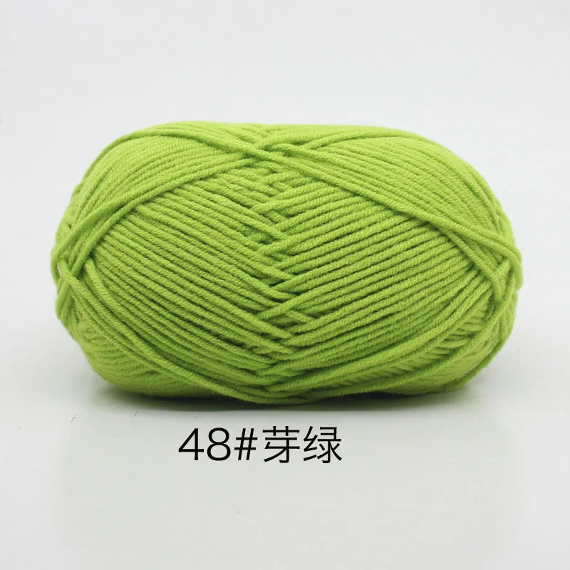 40-50g/Set 4ply Milk Cotton Knitting Yarn – Dyed Lanas for Crochet, Sweaters, Hats & Dolls, Affordable Craft Supplies