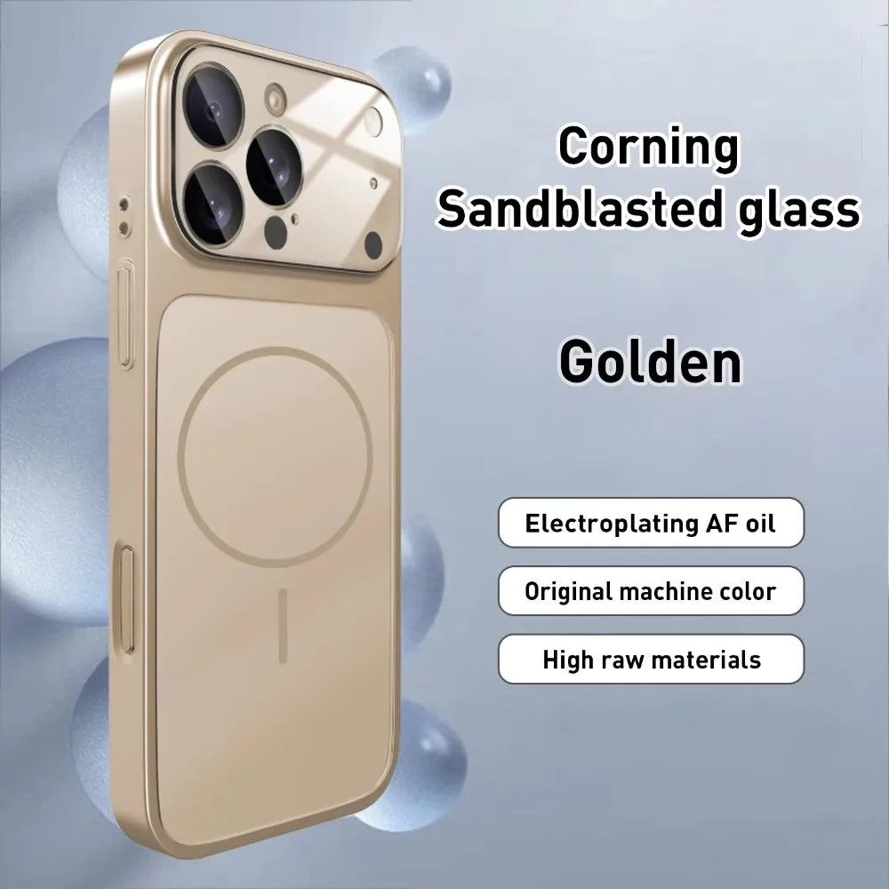 Nano Matte Glass iPhone Case - Magnetic MagSafe Armor Cover for iPhone 11-17 Pro Max, Air & Wireless Charging