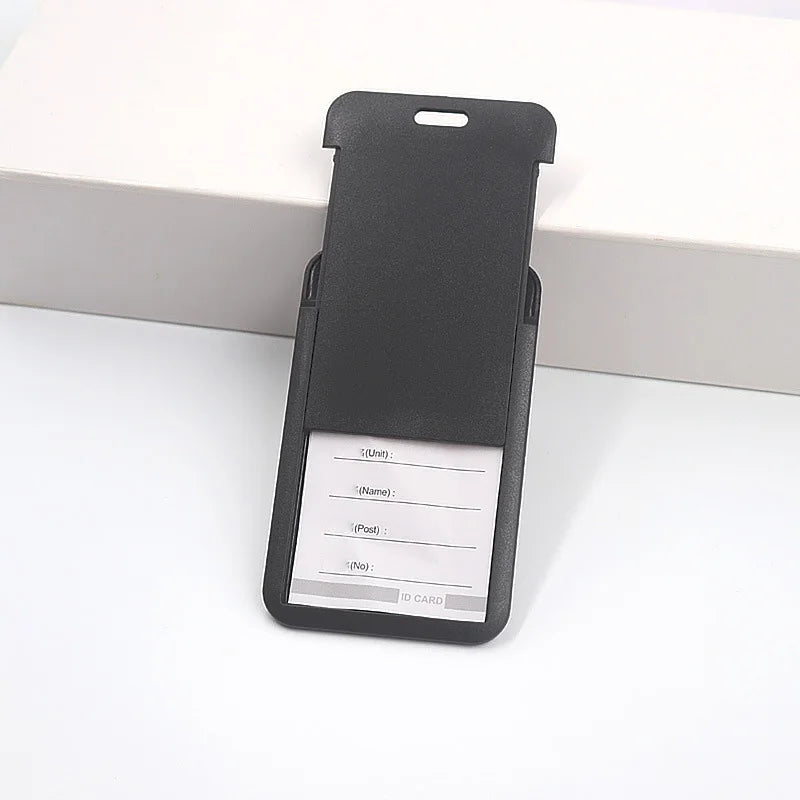 Retractable Black Card Holder - Premium Work ID & Student Meal Card Badge Holder