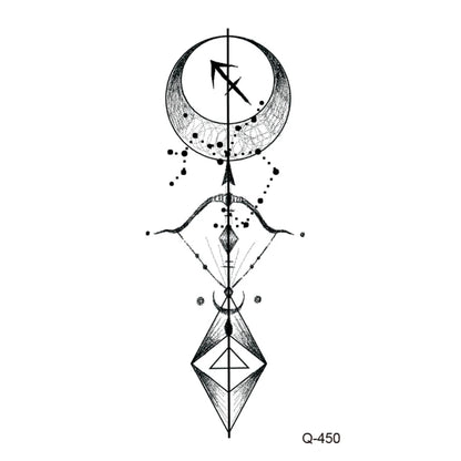 Waterproof Temporary Tattoo Stickers - Mini Black Rose, Butterfly, Arrow, Flower, Wings, Maori, and Snake Designs for Wrist and Neck