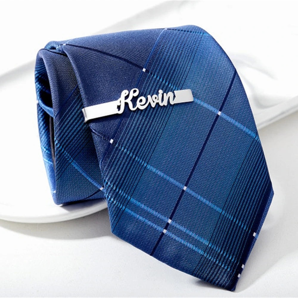 Personalized Tie Clip for Men – Custom Name Stainless Steel Tie Bar, Perfect for Husband & Groomsmen Gifts