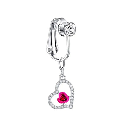 Faux Belly Ring - Non-Piercing Clip-On Navel Button Body Jewelry Belly Piercing Accessory