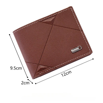 Men's Short Bifold Wallet – Faux Leather Credit & ID Card Holder, Slim Business Billfold Purse for Men