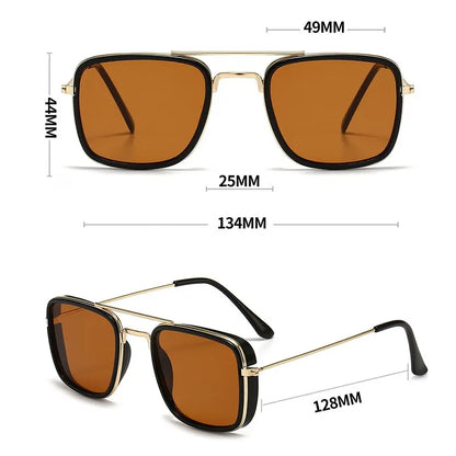 Fashion Sunglasses | European and  American Metal Small Square Frame | Retro Korean Glasses with UV Protection
