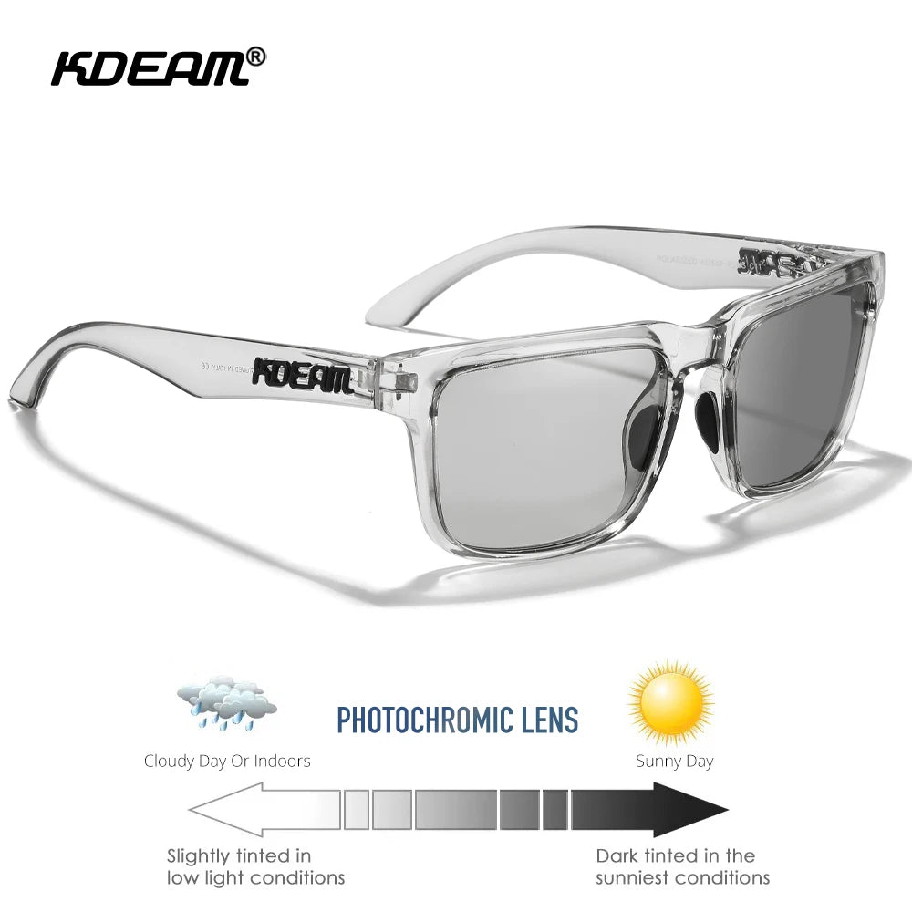 KDEAM Large Size Polarized Men’s Sunglasses – Photochromic Night Vision Oversized Fashion Shades for Men & Women, 154mm Width