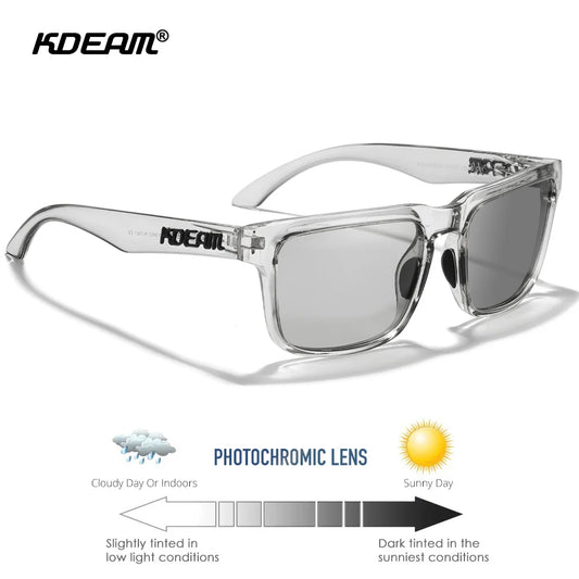 KDEAM Large Size Polarized Men’s Sunglasses – Photochromic Night Vision Oversized Fashion Shades for Men & Women, 154mm Width