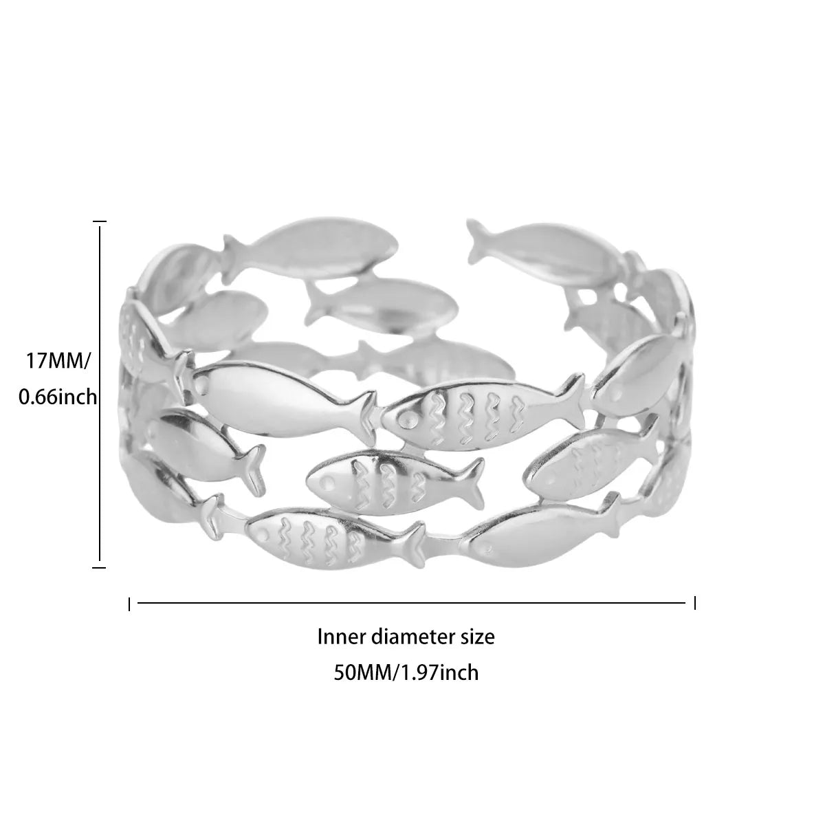 Punk Sunflower Fish Gold Stainless Steel Bracelet – Trendy Women’s Bangle Wedding Couple Jewelry