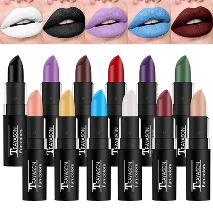 Punk Dark Wine Red Waterproof Lipstick – Easy Color Matte Red Lip Gloss for Facial & Body Painting