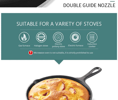 Cast Iron Frying Pan – 14/16/20cm Non-Stick Skillet for Omelettes, Pancakes & Induction Cooking