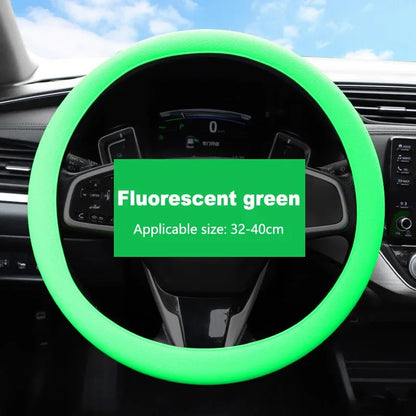 Breathable Silicone Steering Wheel Cover - Non-Slip Universal 38cm Car Wheel Protector for Summer Driving Comfort