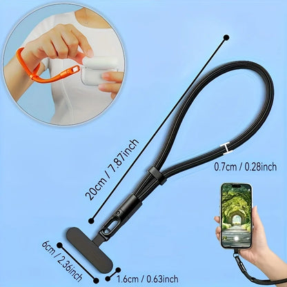 Adjustable Universal Phone Lanyard Strap – Clip Holder for All Phone Cases (Neck, Shoulder, Crossbody & Wrist, 7mm Thick)