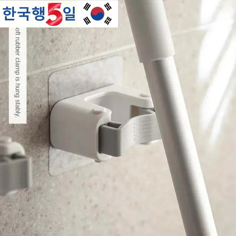 Soft Rubber Mop Hooks — Self-Adhesive Wall-Mounted Organizer for Mops, Brooms & Cleaning Supplies