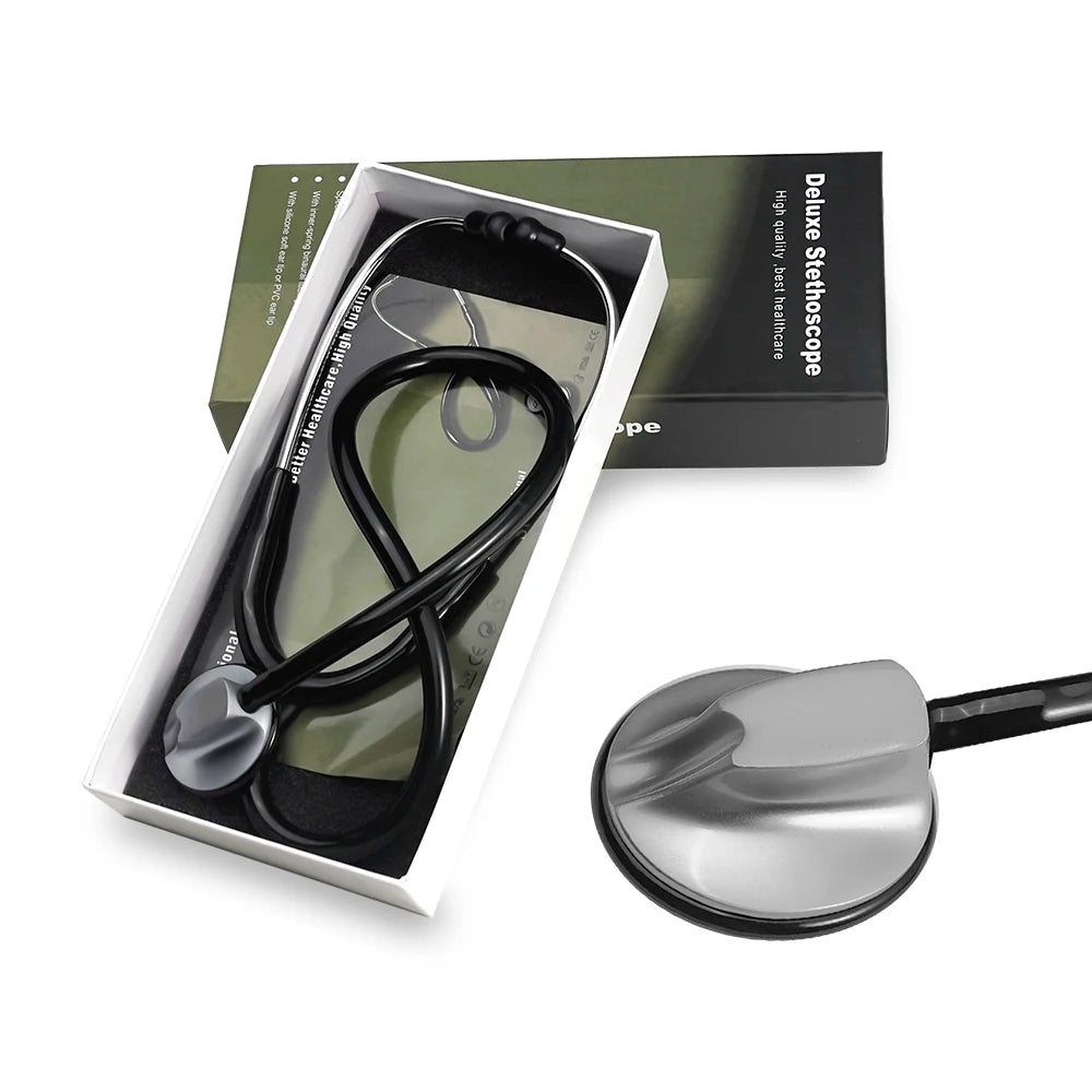 AiQUE Double Chest Piece Stethoscope — Professional Cardiology Medical Device for Doctors and Medical Students