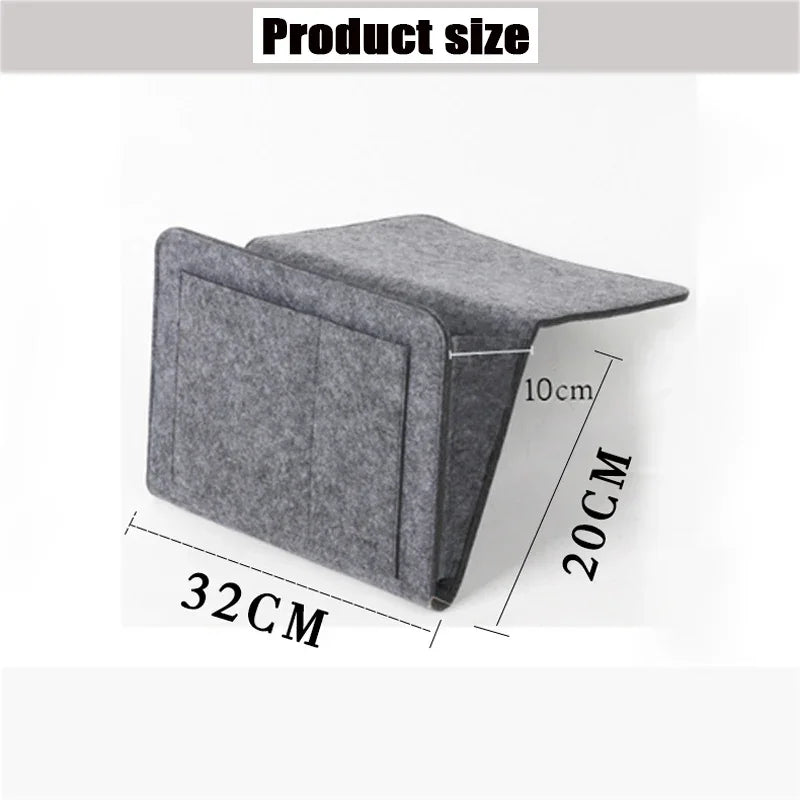 Felt Bedside Storage Organizer — Anti-Slip Hanging Pouch for Bed & Sofa