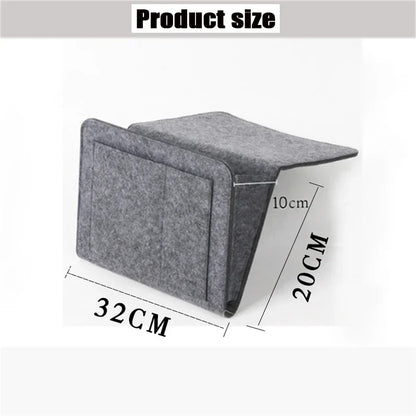 Felt Bedside Storage Organizer — Anti-Slip Hanging Pouch for Bed & Sofa