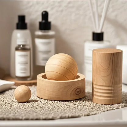 Wood Essential Oil Diffuser - Mini Natural Fragrance Air Freshener for Car, Bedroom, Living Room & Bathroom