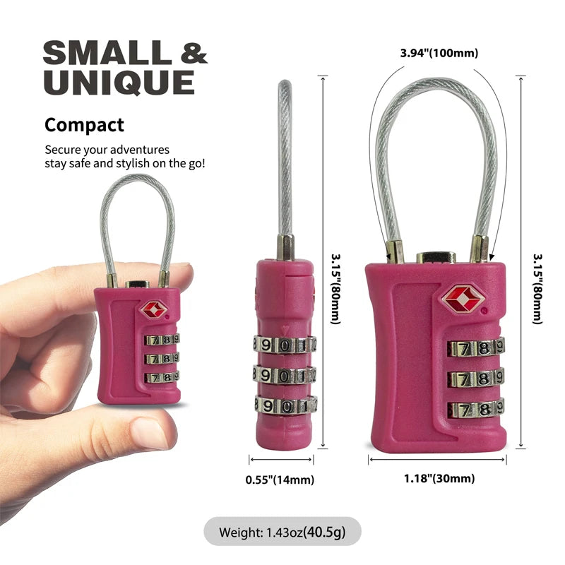 New TSA Customs Code Lock – Travel Luggage Password Changeable Padlock with Contrast Color Design