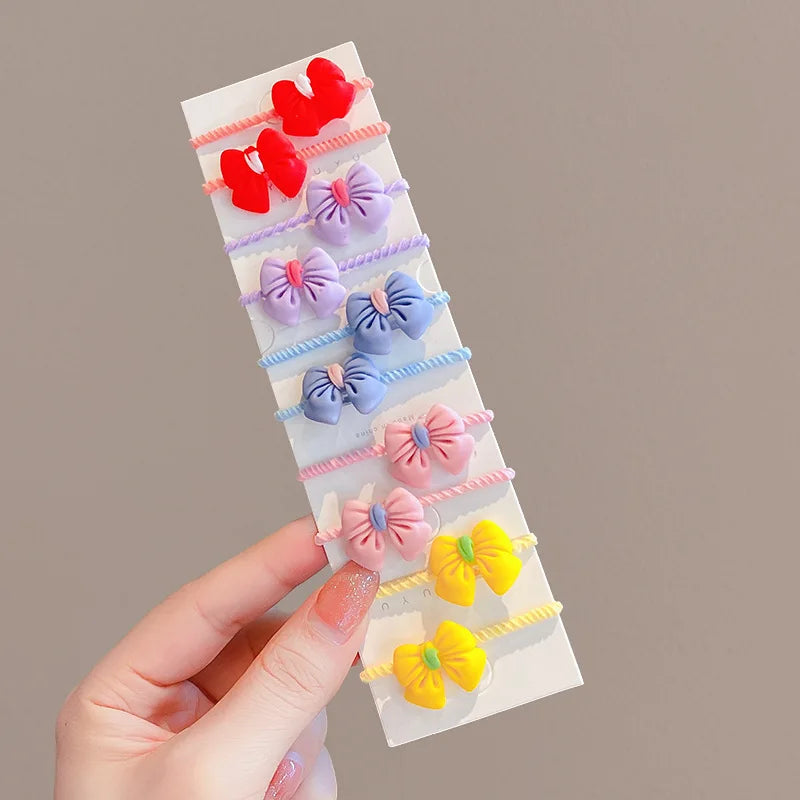 10/40PCS Cute Flower Hair Accessories - Elastic Hair Bands and Colorful Hair Rings for Girls, Birthday Parties, and Everyday Wear