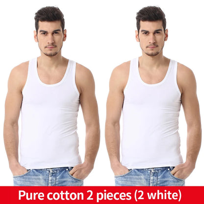 Men's Thin Cotton Vest – Solid Color, Slim Fit Sleeveless Shirt for Casual Wear, Fitness & All-Season Comfort