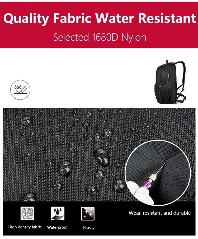 Swiss Multifunctional 17 Inch Laptop Backpack – Durable Travel Bag with USB Charging Port, Water-Resistant College Bookbag