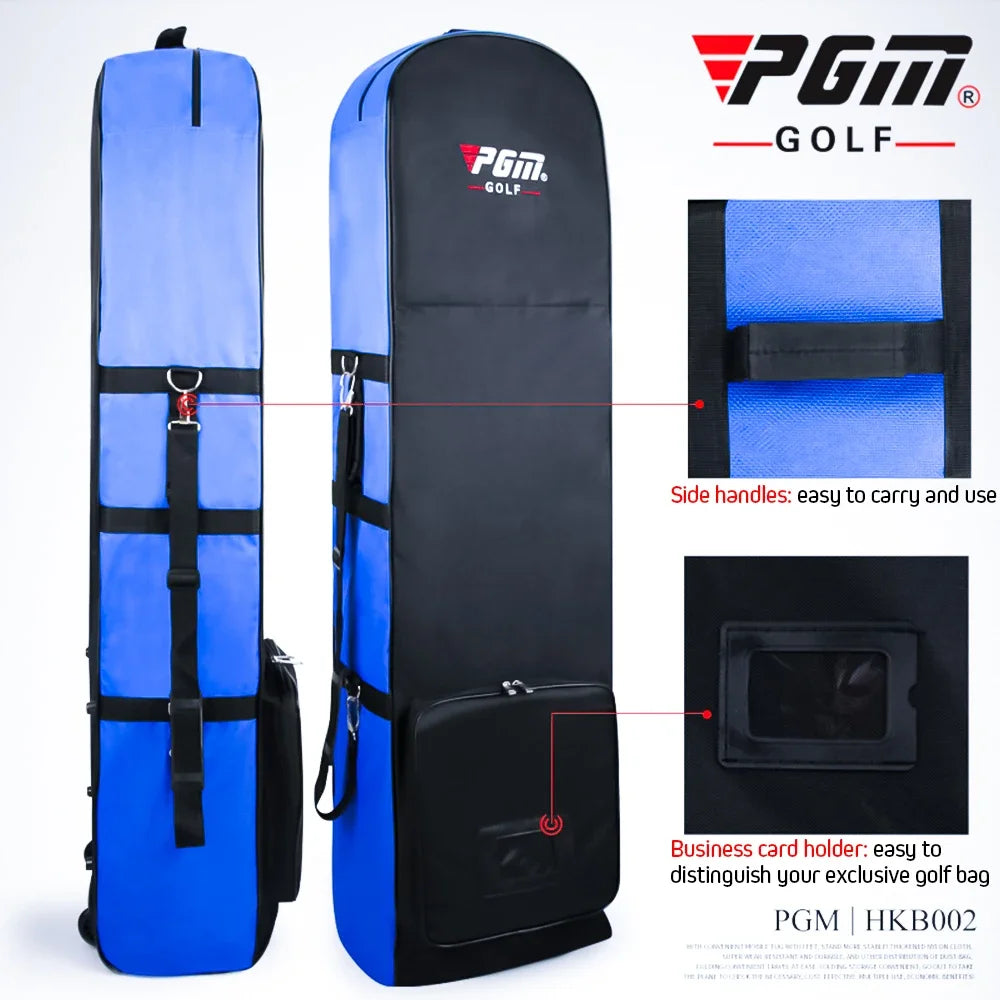 PGM Golf Aviation Bag – Large Capacity Foldable Golf Bag with Silent Wheels for Airplane Travel, HKB002