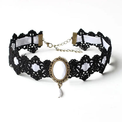 10-Style Bohemian Lace Necklaces for Women – Gothic Punk Choker Jewelry, Red, Blue & Black, Fashion Gift