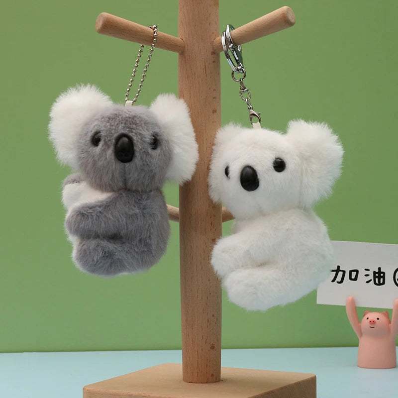 Cute Koala Plush Keychain – Soft Toy Keyring, Bag Pendant, DIY Jewelry Accessory, Novelty Gift Charm for Women