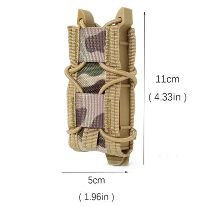 Tactical Molle Magazine Pouch - 9MM Pistol Mag & Flashlight Holder