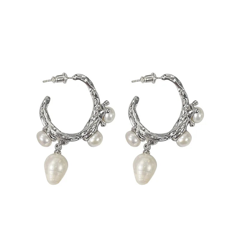 Kshmir Vintage Baroque Freshwater Pearl Earrings – Elegant Jewelry for Women Party & Fashion