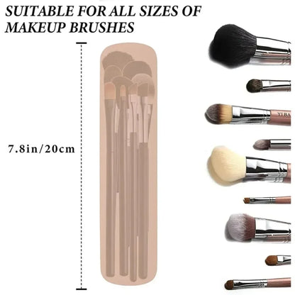 Travel Silicone Makeup Brush Holder — Portable Waterproof Cosmetic Sponge & Brush Case for Women and Girls