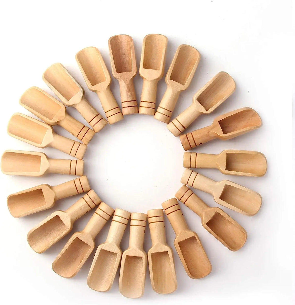 Mini Wooden Measuring Spoons - Coffee, Bath Salt, Candy, Laundry Detergent and Kitchen Scoop Set