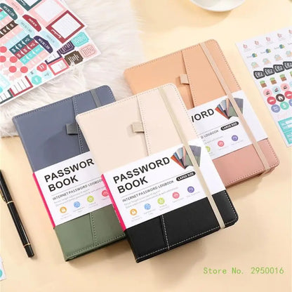 A5 PU Hardcover Password Book with Alphabetical Tabs – Password Keeper Notebook for Internet Login Storage