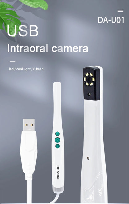 DEASIN USB HD Oral Camera – Digital Intraoral Viewer with 6 LED Lights for Dental Examination