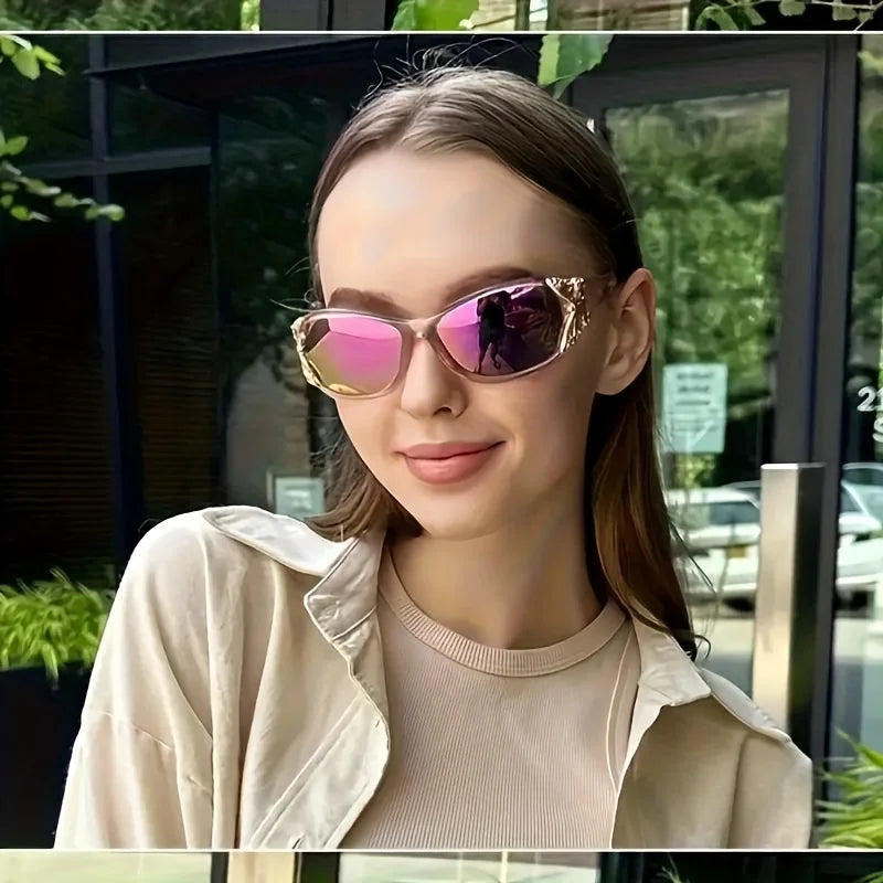 2026 Butterfly Fashion Sunglasses - Retro Wraparound Composite Frame Shades for Women Driving Beach and Party Style