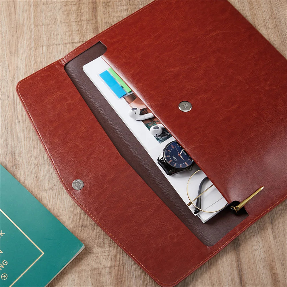 Leather Document Organizer – File Folder, Passport & Card Holder, School & Contract File Bag