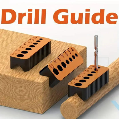 Multi-Size Drill Guide Jig – 4–10mm Precision Drill Bit Alignment Tool for DIY Woodworking, Joints & Accurate Hole Positioning