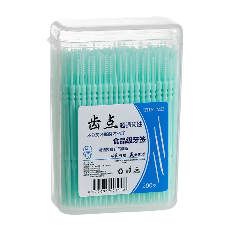 200-Piece Dental Floss Picks Set - Interdental Cleaning Tools for Daily Oral Hygiene and Dental Care