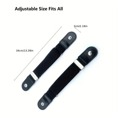 2pcs/set No Buckle Elastic Belt - Unisex Stretch Belt for Pants, Jeans - Casual, Buckle-Free, Adjustable, Invisible Belt for Women/Men