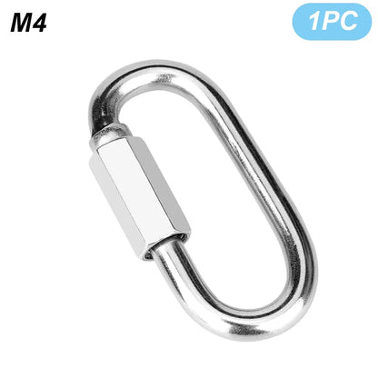 Stainless Steel Carabiner Quick Links - Safety Snap Hooks Chain Connectors for Keys, Climbing and Gear Repair