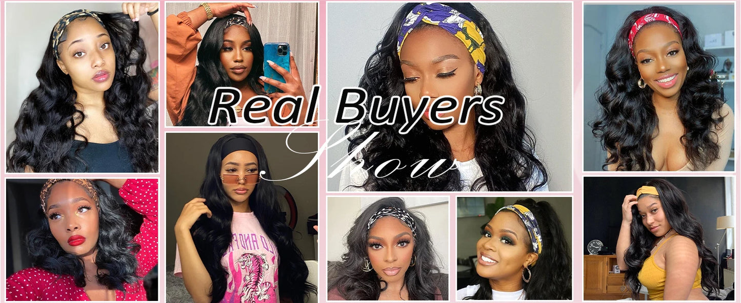 Body Wave Headband Wig – Ready-to-Wear Remy Human Hair Machine-Made Wig for Women