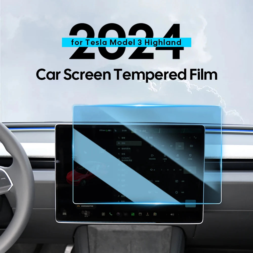 Tempered Glass Screen Protector for Tesla Model 3/Y Highland 2024 - Rear Row Center Control Touch Screen Film