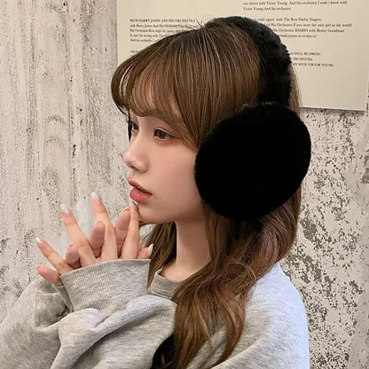 Soft Plush Ear Warmers for Winter - Fashion Solid Color Earflap Muffs for Men and Women, Outdoor Cold Protection Ear Covers