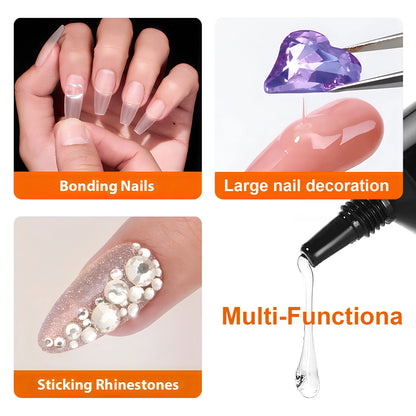 Solid Nail Glue for Press-On Nails – Acrylic Gel Adhesive for Manicure Extensions and Long-Lasting False Nails
